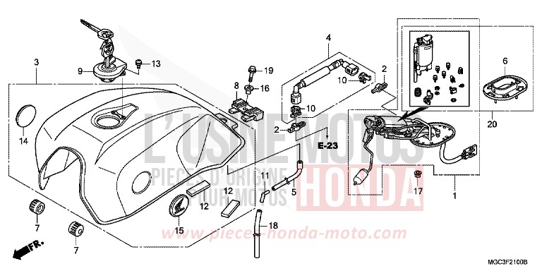 KRAFTSTOFFTANK/KRAFTSTOFFPUMPE von CB1100 ABS CANDY GLORY RED-U (R101) von 2013